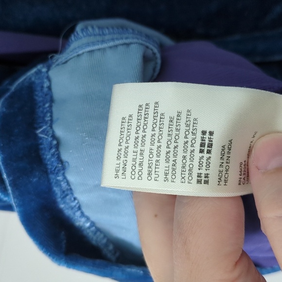 Free People Gumdrop Blue Velvet Ruffled Victorian Style Back Tunic Mini Dress L - Picture 8 of 8